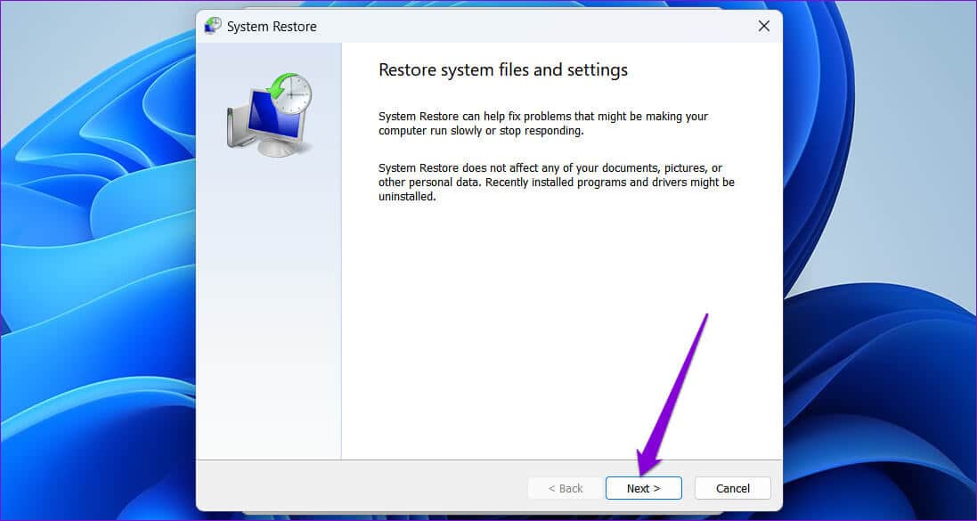System-Restore-in-Windows-11-3 أفضل 7 طرق لإصلاح عدم ظهور شاشة تسجيل الدخول في Windows 11