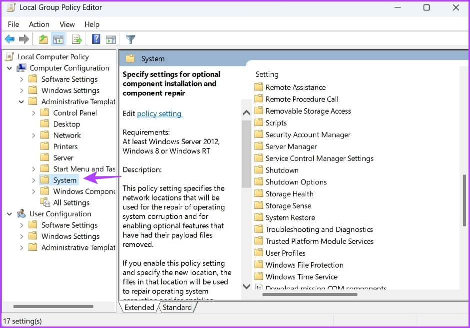 System-option أفضل 7 إصلاحات لخطأ 0x800f081f عند تحديث Windows في Windows 11