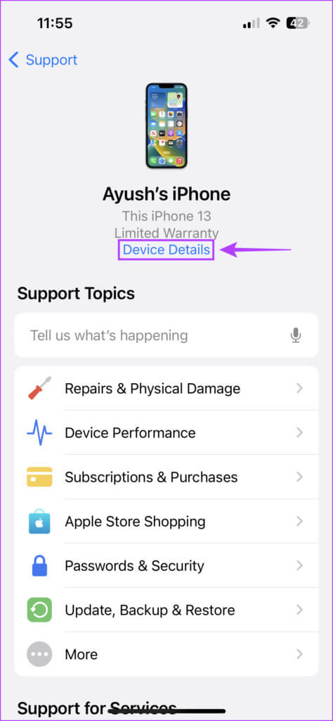 Tap-Device-Details-474x1024-1 أفضل 4 طرق للتحقق من ضمان جهاز iPhone الخاص بك