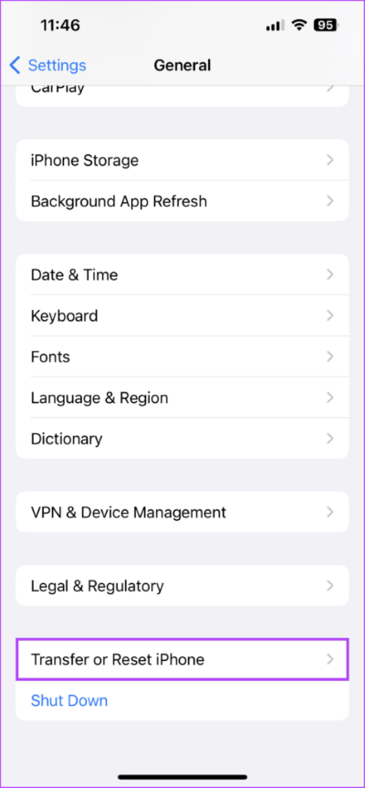 Tap-Transfer-or-Reset-iPhone-475x1024-2 أفضل 6 إصلاحات لـ "التعيين تلقائيًا" للتاريخ والوقت غير نشط وباللون الرمادي على iPhone