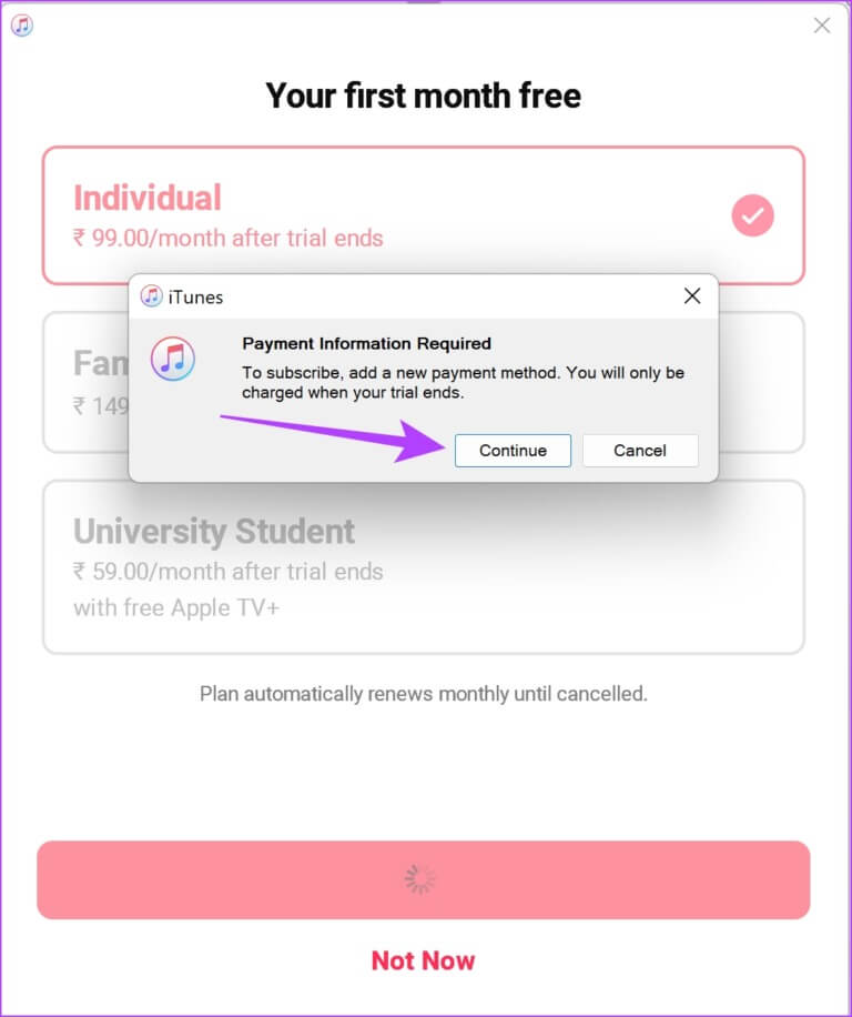 Tap-on-Continue-3-768x916-1 كيفية استخدام Apple Music على جهاز كمبيوتر  Windows: إليك 4 طرق سهلة