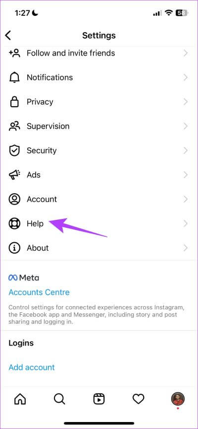 Tap-on-Help-1 11 طريقة لإصلاح خطأ تعذر نشر التعليق على تطبيق Instagram