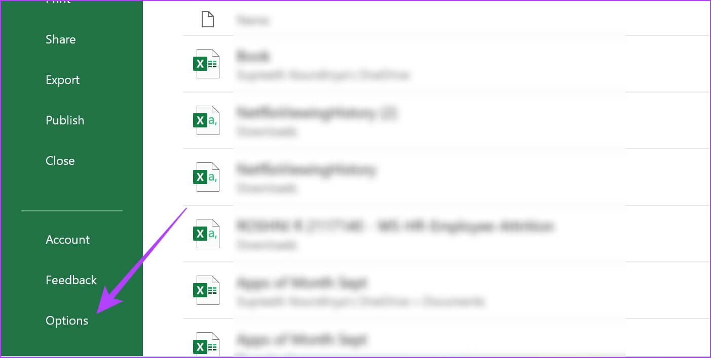 Tap-on-Options-1 11 طريقة لإصلاح عدم التمرير السلس في Excel على Windows