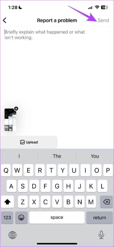 Tap-on-Send-1-474x1024-1 13 طريقة لإصلاح عدم تحميل قصة Instagram على iPhone و Android