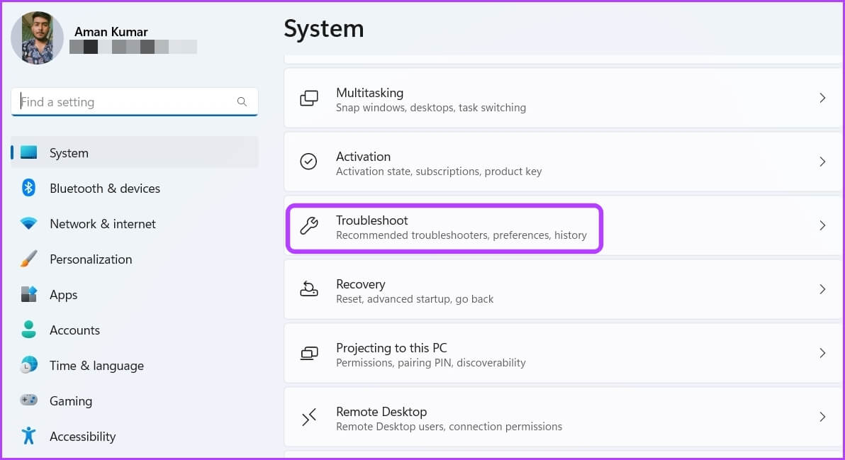 Troubleshoot-option-2 أفضل 7 إصلاحات لخطأ 0x800f081f عند تحديث Windows في Windows 11