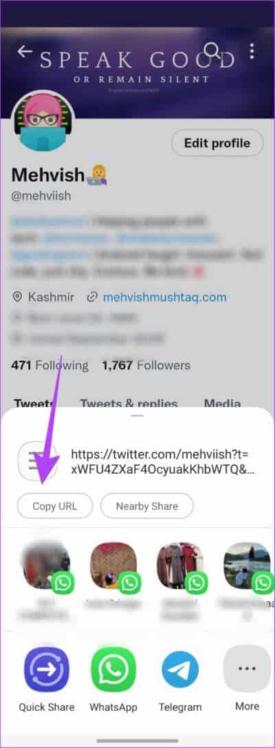 Twitter-Android-Profile-Link-Copy-566x1536-1 كيفية نسخ أو مشاركة ملف تعريف Twitter ورابط Tweet باستخدام أي جهاز