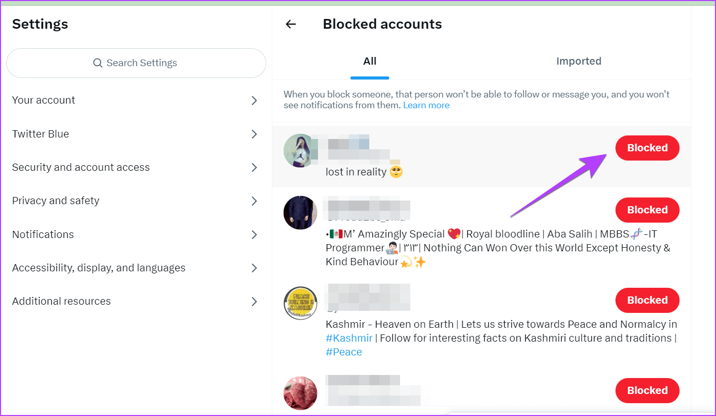 Twitter-PC-Blocked-Accounts-Unblock 3 طرق لإلغاء حماية تغريداتك على Twitter باستخدام أي جهاز