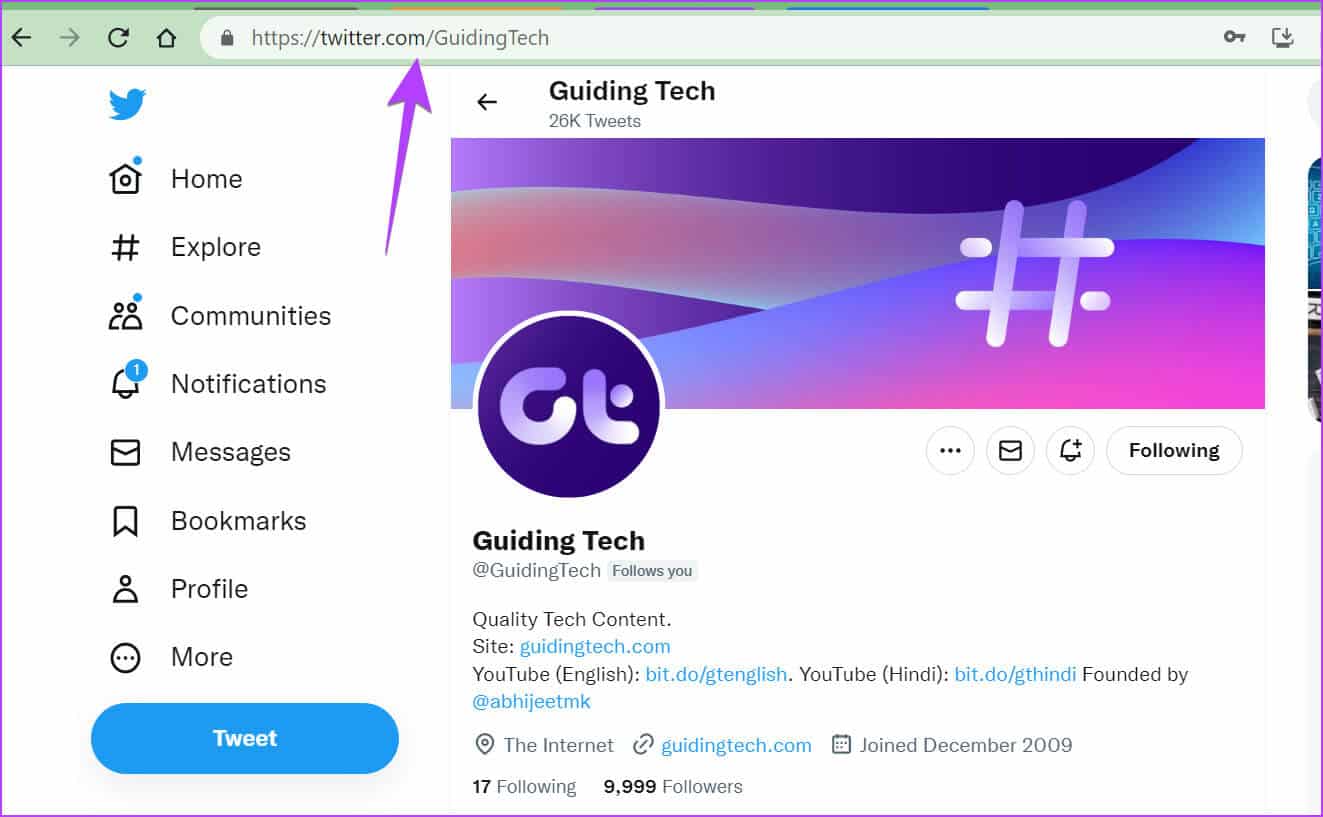 Twitter-PC-Profile-Link-Someone-Else كيفية نسخ أو مشاركة ملف تعريف Twitter ورابط Tweet باستخدام أي جهاز