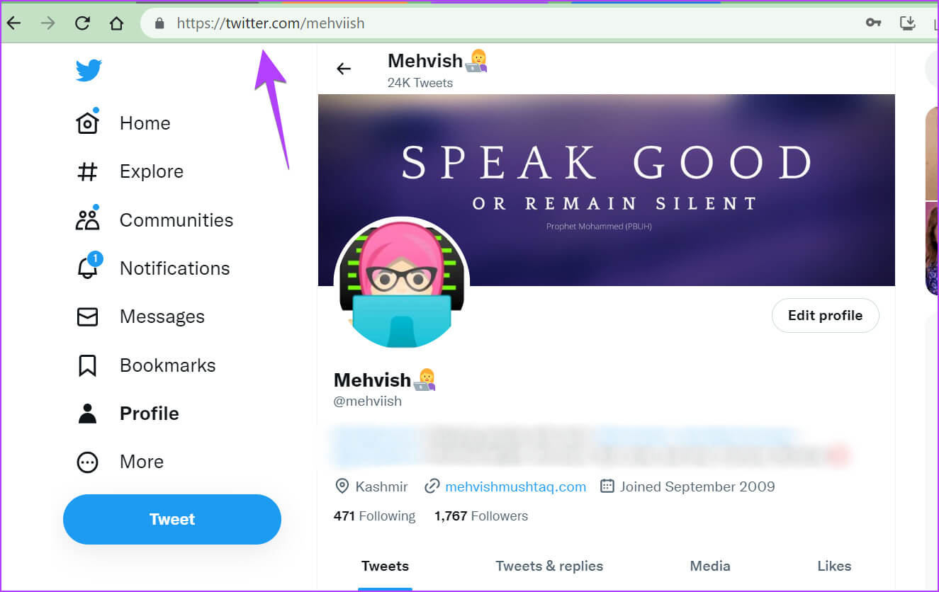 Twitter-PC-Profile-Link كيفية نسخ أو مشاركة ملف تعريف Twitter ورابط Tweet باستخدام أي جهاز