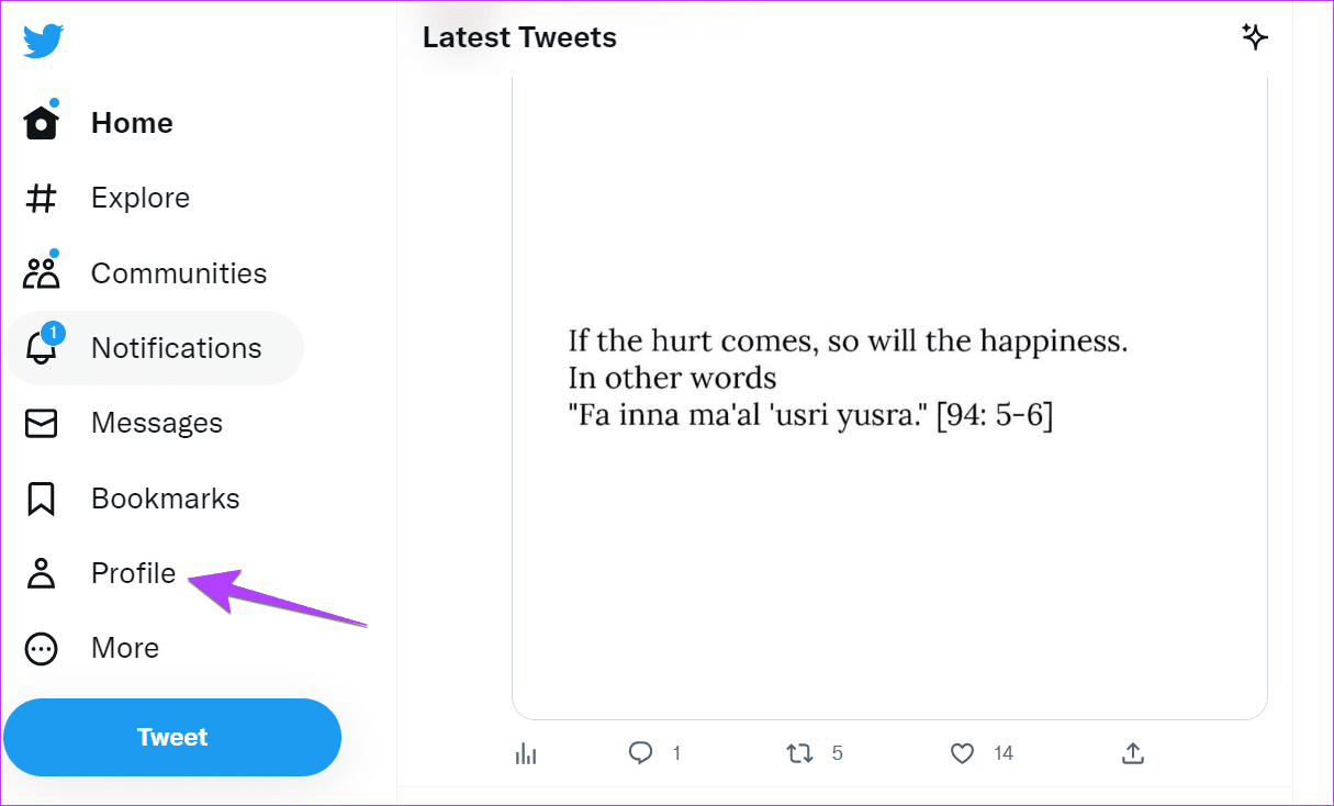 Twitter-PC-Profile كيفية نسخ أو مشاركة ملف تعريف Twitter ورابط Tweet باستخدام أي جهاز
