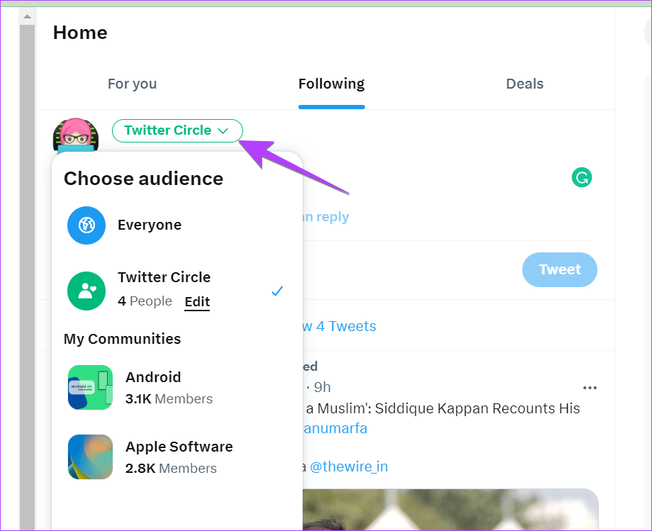 Twitter-PC-Twitter-Circle-Audience 3 طرق لإلغاء حماية تغريداتك على Twitter باستخدام أي جهاز