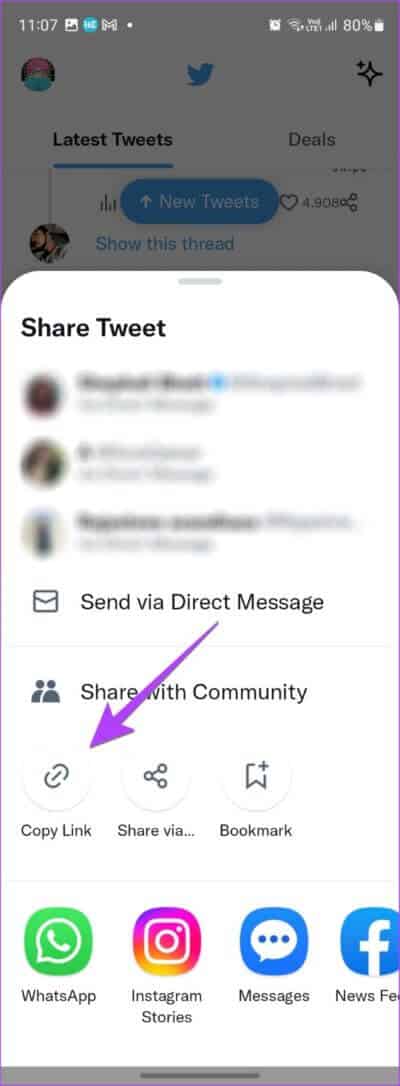 Twitter-Tweet-Share-Copy-Link-566x1536-1 كيفية نسخ أو مشاركة ملف تعريف Twitter ورابط Tweet باستخدام أي جهاز