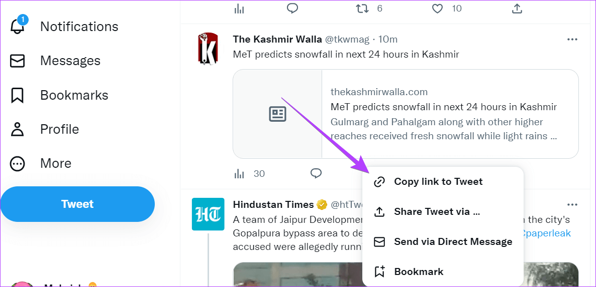 Twitter-Tweet-Share-PC-LInk كيفية نسخ أو مشاركة ملف تعريف Twitter ورابط Tweet باستخدام أي جهاز