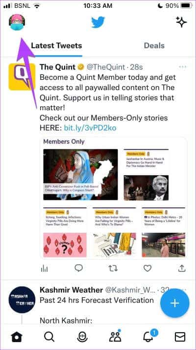 Twitter-iPhone-Profile-Picture كيفية نسخ أو مشاركة ملف تعريف Twitter ورابط Tweet باستخدام أي جهاز
