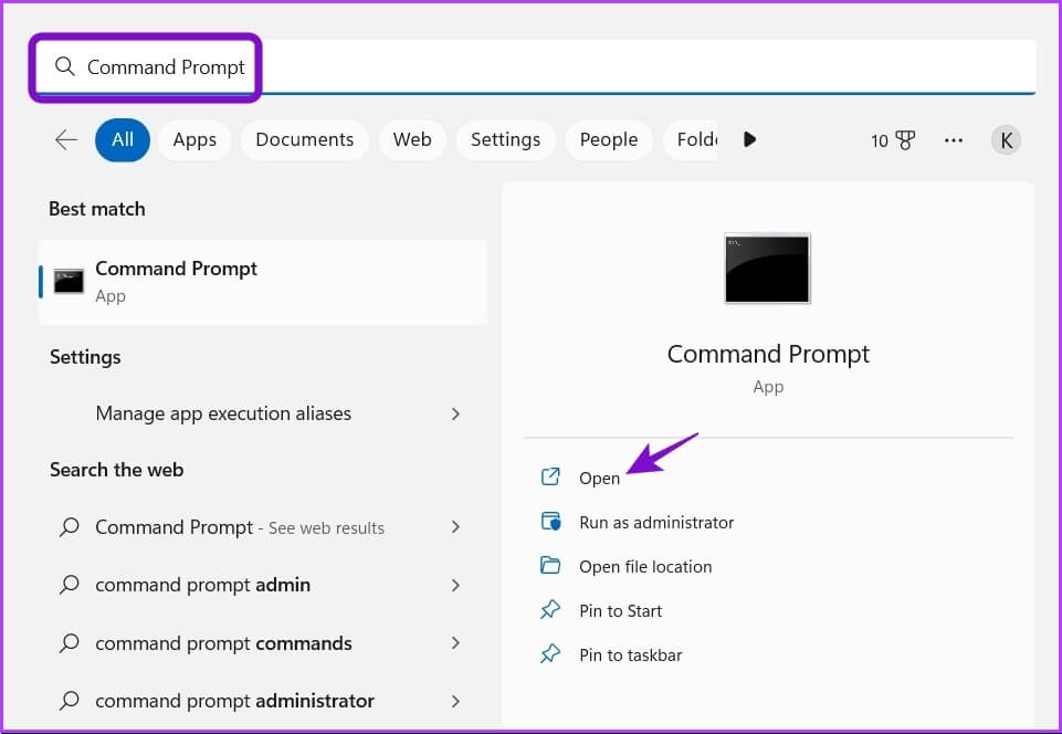 Typing-Command-Prompt أفضل 6 طرق لفتح محرر نهج المجموعة المحلي في Windows 11