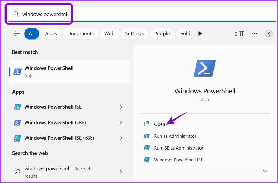 Typing-Windows-PowerShell-4 أفضل 6 طرق لفتح محرر نهج المجموعة المحلي في Windows 11