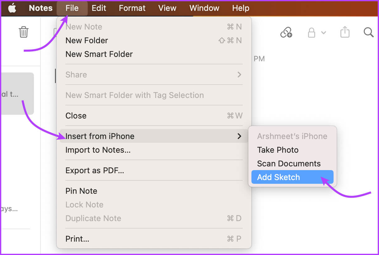 Use-Continuity-Sketch-Between-iPhone-and-Mac-1 13 طريقة لتوصيل iPhone بجهاز Mac وتسهيل سير عملك