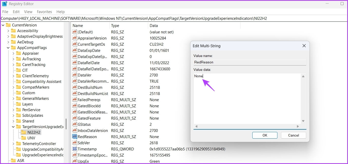 Value-data أفضل 7 إصلاحات لخطأ 0x800f081f عند تحديث Windows في Windows 11
