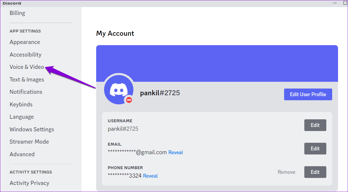 Voice-and-Video-Setting-in-Discord أفضل 8 طرق لإصلاح استمرار تجمد Discord على جهاز كمبيوتر Windows