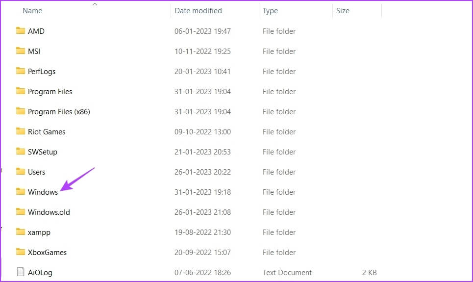 Windows-folder-1 كيفية إصلاح عدم فتح Notepad على Windows 11
