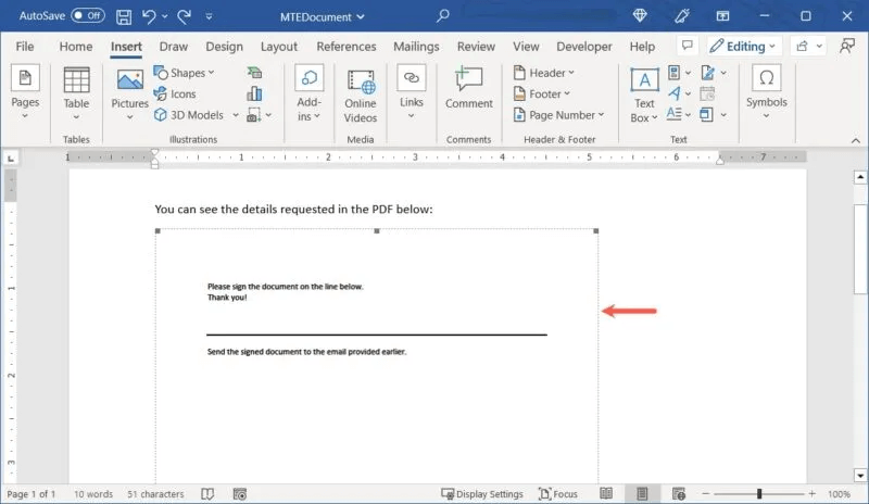 Word-Embedded-PDF-800x464.jpg كيفية إدراج ملف PDF في مستند Word