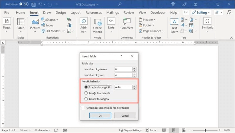 Word-Insert-Table-Feature-AutoFit-800x454.jpg كيفية إنشاء الجداول وتخصيصها في Microsoft Word
