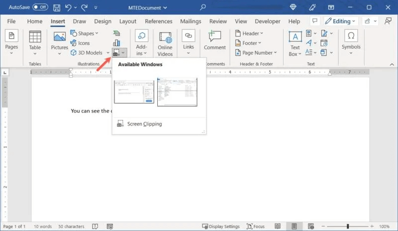 Word-Screenshot-Button-800x464.jpg كيفية إدراج ملف PDF في مستند Word
