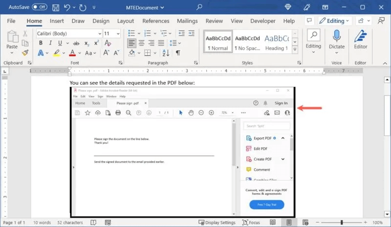 Word-Screenshot-Inserted-800x464.jpg كيفية إدراج ملف PDF في مستند Word