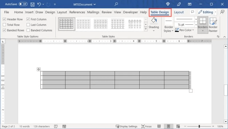 Word-Table-Design-Tab-800x454.jpg كيفية إنشاء الجداول وتخصيصها في Microsoft Word