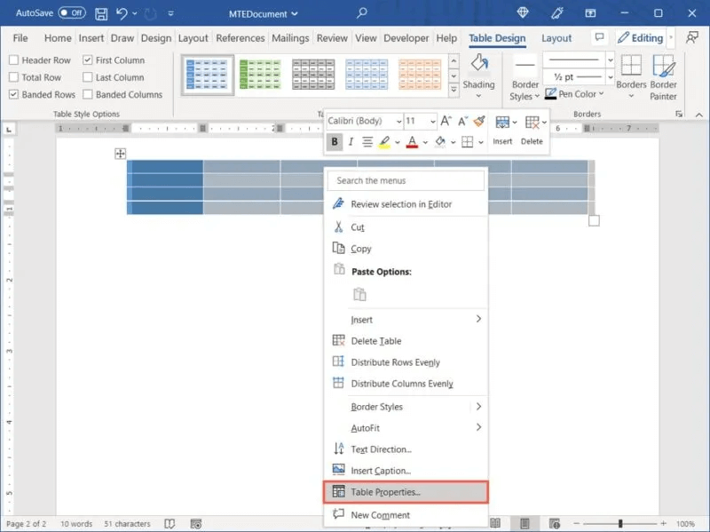 Word-Table-Properties-800x599.jpg كيفية إنشاء الجداول وتخصيصها في Microsoft Word