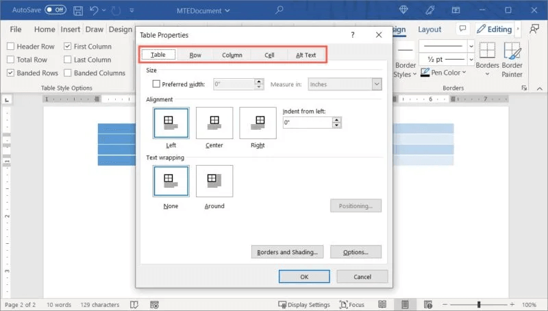 Word-Table-Properties-Tabs-800x454.jpg كيفية إنشاء الجداول وتخصيصها في Microsoft Word