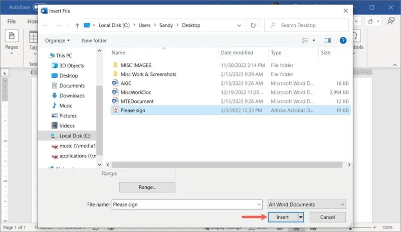 Word-Text-From-File-Insert-800x464.jpg كيفية إدراج ملف PDF في مستند Word