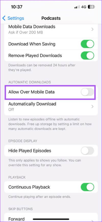 allow-over-mobile-data-podcasts-app-iphone-473x1024-1 أفضل 7 إصلاحات لعدم عمل تطبيق Podcasts على iPhone