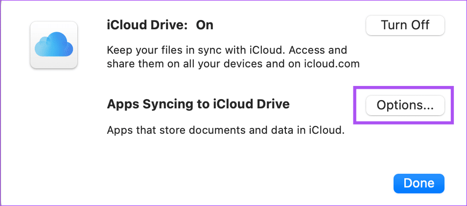 apps-syncing-to-icloud-drive-settings-mac أفضل 6 إصلاحات لعدم عمل ردود الفعل على الرسائل لـ iMessages على Mac