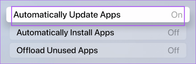 automatically-update-apps-apple-tv-4k-768x254-1 أفضل 6 إصلاحات لظهور الشاشة السوداء مع الصوت في Amazon Prime Video على Apple TV 4K