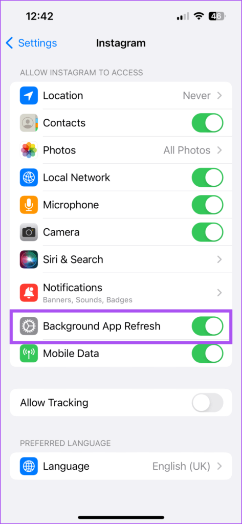 background-app-refresh-instagram-iphone-473x1024-1 أفضل 9 إصلاحات لعدم عمل إشعارات قصة Instagram على iPhone