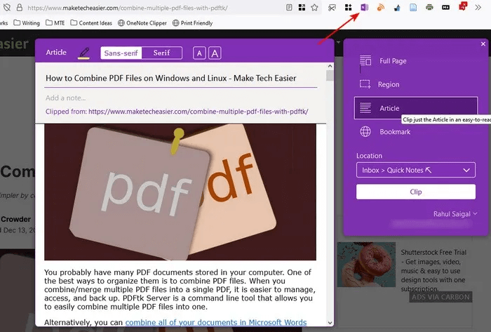 capture-article-OneNote-clipper.jpg 5 طرق لالتقاط l'informationفي OneNote