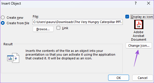 change-object-icon-powerpoint-mac أفضل 4 طرق لإدراج ملف PDF في Microsoft PowerPoint على Windows 11