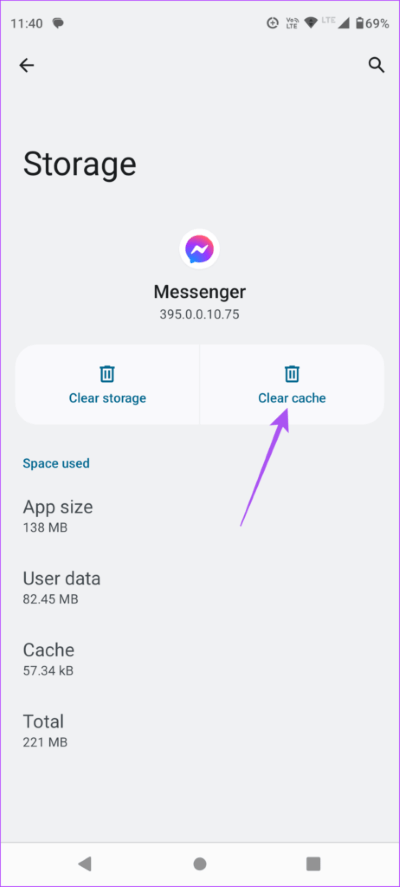 clear-cache-facebook-messenger-android-462x1024-1 أفضل 7 إصلاحات لعدم رنين مكالمات Facebook Messenger على Android