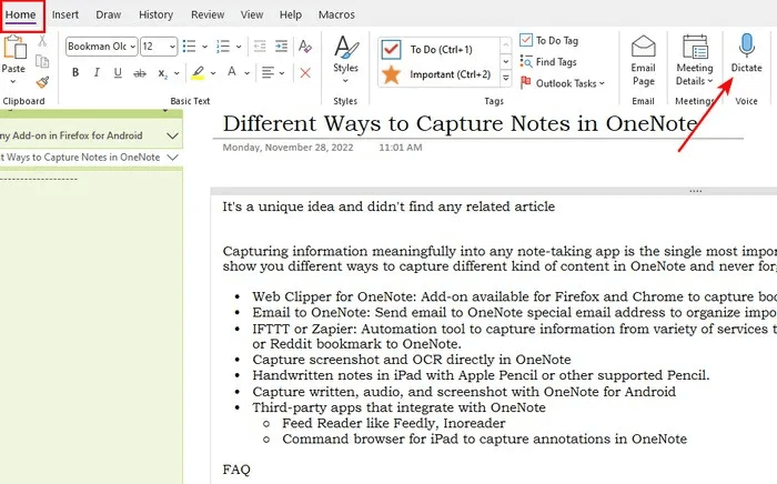 click-the-dictate-button-OneNote-Windows10.jpg 5 طرق لالتقاط l'informationفي OneNote
