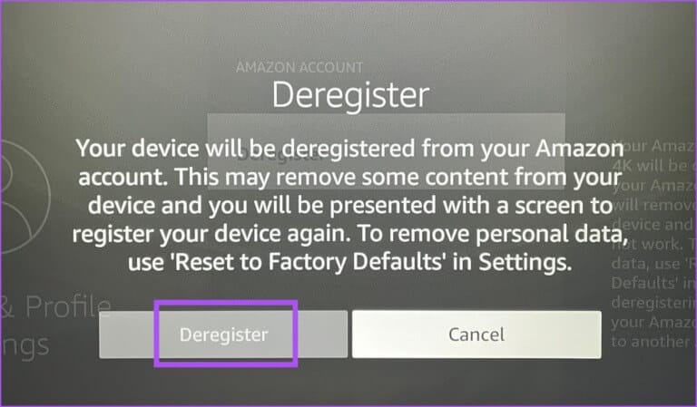 confirm-deregister-fire-tv-stick-4k-768x449-1 أفضل 9 إصلاحات لعدم استجابة Alexa للأوامر الصوتية على Amazon Fire TV Stick 4K