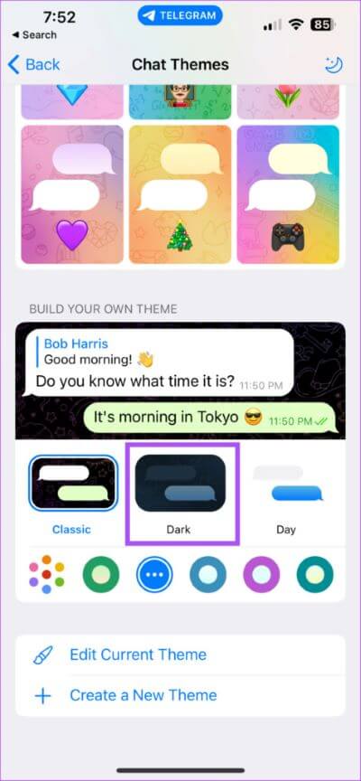 dark-chat-theme-telegram-iphone-474x1024-1 أفضل 5 إصلاحات لعدم عمل الوضع الداكن في Telegram على iPhone