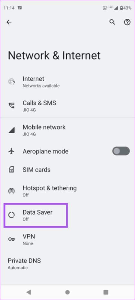 data-saver-settings-android-462x1024-1-e1676757596787 أفضل 9 إصلاحات لعدم مزامنة تطبيق Outlook على Android