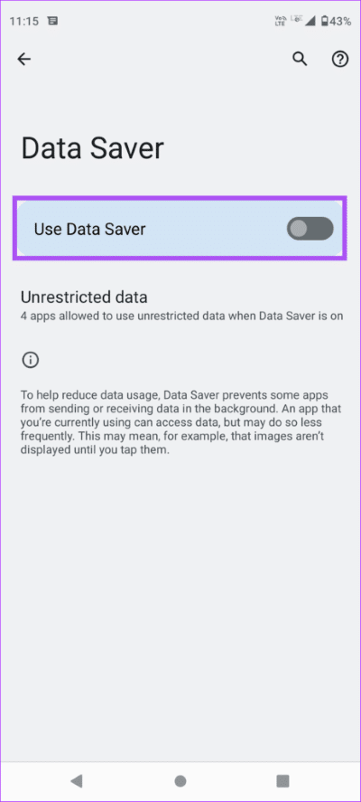 disable-data-saver-settings-android-462x1024-2 أفضل 7 إصلاحات لعدم رنين مكالمات Facebook Messenger على Android