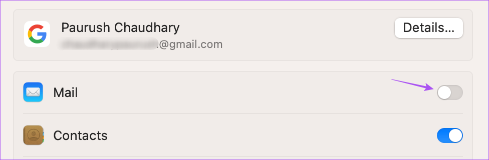 disable-mail-access-google-account-settings-mac أفضل 7 إصلاحات لعدم مزامنة Apple Mail مع Gmail على Mac