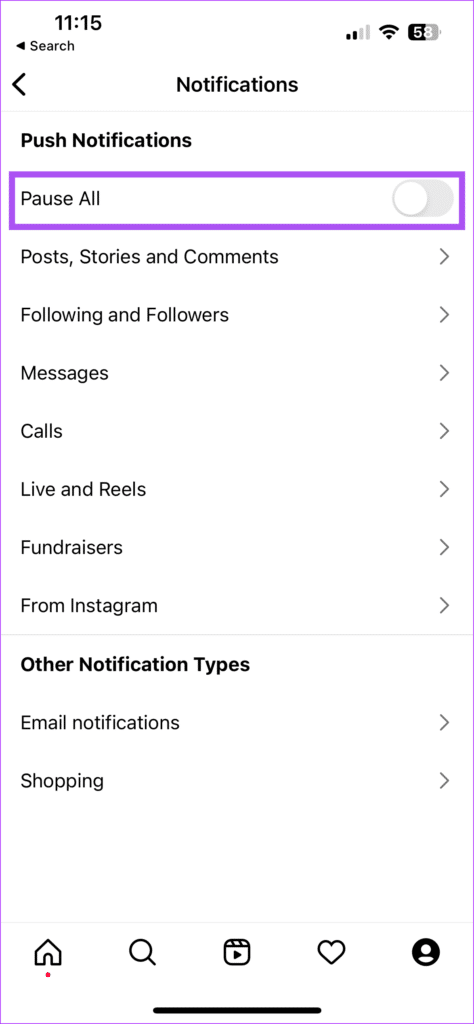 disable-pausing-of-notifications-instagram-iphone-474x1024-1 أفضل 9 إصلاحات لعدم عمل إشعارات قصة Instagram على iPhone