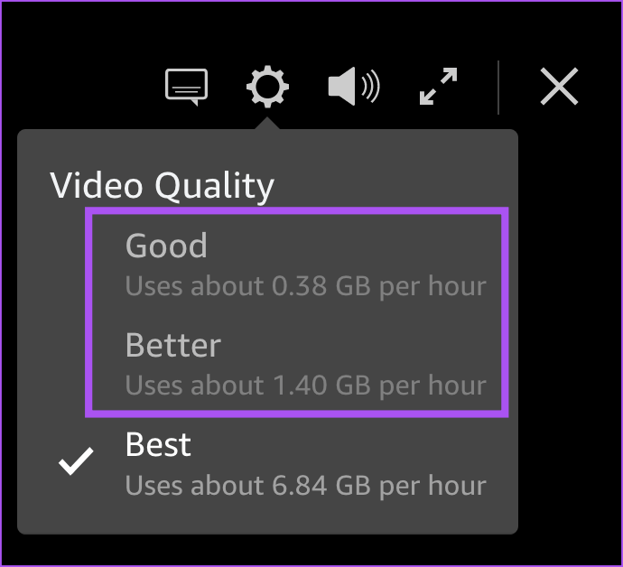 downgrade-video-quality-prime-video-mac أفضل 8 إصلاحات للشاشة السوداء مع الصوت في Amazon Prime Video على Mac