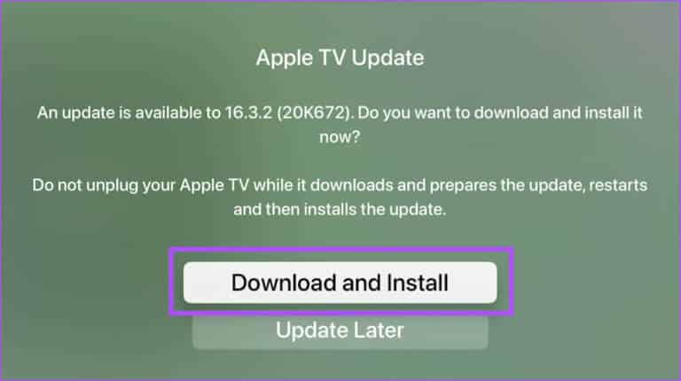 download-and-install-update-tvOS-768x430-1 أفضل 6 إصلاحات لظهور الشاشة السوداء مع الصوت في Amazon Prime Video على Apple TV 4K