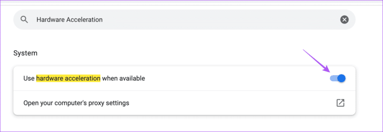 enable-hardware-acceleration-chrome-1-768x265-1 أفضل 8 إصلاحات للشاشة السوداء مع الصوت في Amazon Prime Video على Mac