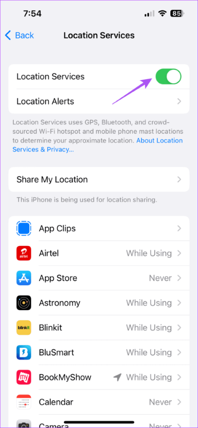 enable-location-settings-iphone-474x1024-1 أفضل 5 إصلاحات لعدم عمل الوضع الداكن في Telegram على iPhone